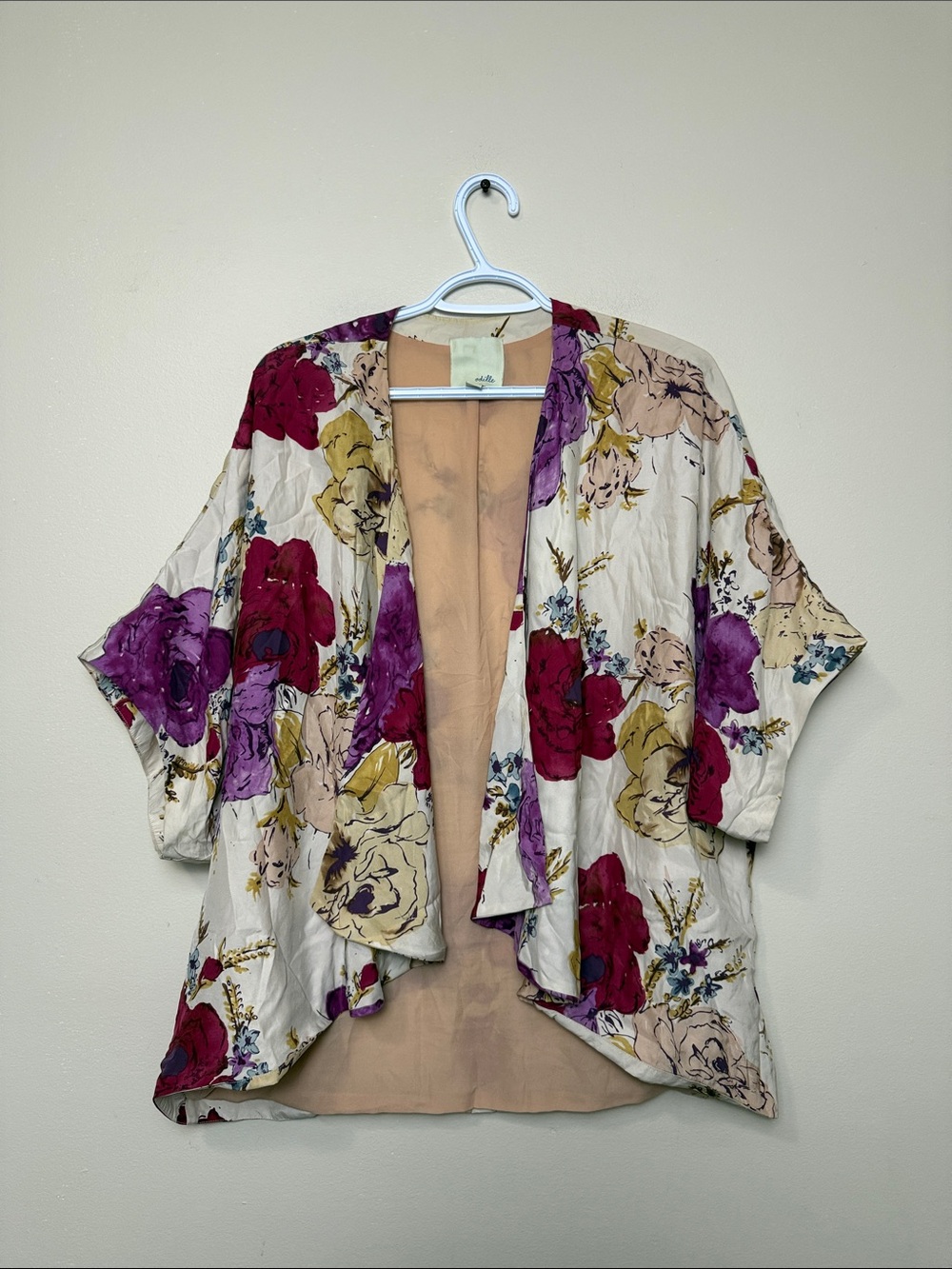 Anthropologie Odille  Open-Front Kimono Shrug 100% silk size M